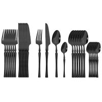 JANKNG 48162432Pcs Dinnerware Set Stainless Steel Fork Spoon Flatware Tableware Kitchen Silverware Bright Cutlery Set