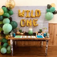 1set 16inch Rose gold Wild One/One Foil Balloon Baby Shower 1st Birthday Party Decoration balloons children ONE Year Old Globos Balloons