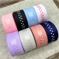 【hot】！ 5Yards 1inch 25mm Grosgrain Printing Dots Hair Bow Wedding Decoration