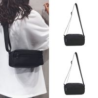 Summer casual one-shoulder crossbody black nylon canvas fitness small bag ladies 2023 new sports mobile phone bag 【QYUE】