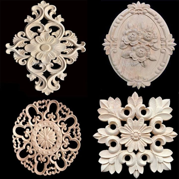 wooden-figurines-crafts-unique-natural-floral-wood-carved-corner-appliques-frame-furniture-woodcarving-for-home-furniture-decor