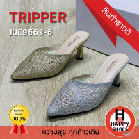 ?ส่งเร็ว?ส่งด่วนจ้า ✨มาใหม่จ้า?รองเท้าเปิดส้นหญิง (กากเพชร) TRIPPER รุ่น JUC9663-6 ส้น 3 นิ้ว Soft and comfortable