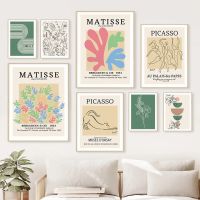 บทคัดย่อ Boho Sun Picasso Cat สีสัน Matisse ภาพวาดผ้าใบ Wall Art พิมพ์สำหรับตกแต่งห้องนั่งเล่น