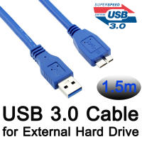 สาย ฮาร์ดดิส แบบภายนอก High Speed USB 3.0 Type A to Micro B Cable USB3.0 Data Sync Cord for External Hard Drive Disk HDD 1.5m