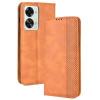 SmartPhonemall For OnePlus Nord 2T Magnetic Buckle Retro Crazy Horse Leather Phone Case(Brown)