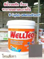 Welltech สีกัปตัน  สีทาบ้าน เวลเท็ค ชนิดกึ่งเงา ขนาด 1แกลลอน ภายนอกและภายใน มีให้เลือกหลายเฉดสี(เลือกสีก่อนสั่ง) สีทาผนัง