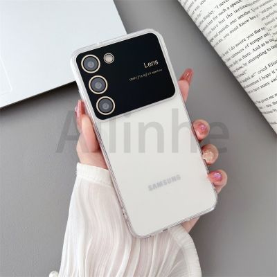 ฝาครอบโทรศัพท์ Samsung กันชนหลัง A13 Galaxy แบบใส A53 A73 5G หน้าต่างใหญ่เคสโทรศัพท์ตัวปกป้องกล้องถ่ายรูปกันน้ำได้5G