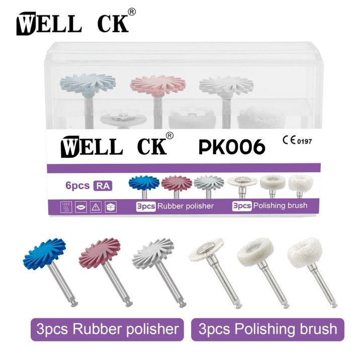 6pcs/set Composite Polishing Kit Dental Rubber Polisher Composite