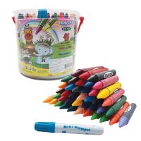 คิดอาร์ท สีเทียนซุปเปอร์จัมโบ้ 40แท่ง (24สี) /กระปุก สีเทียนแท่งใหญ่ จับถนัดมือ Kidart  40 Super Jumbo Crayons (24Color) / Pc.