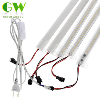 SMD2835 LED Tube AC 220V 8W High Brightness Hard Rigid LED Strip Bar Lights 50cm 72LEDs Energy Saving LED Fluorescent Tubes Set