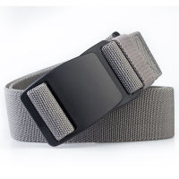 Quality Canvas Elastic Belts Anti Allergy Waistband without Metal Nylon Outdoor Thickening Plastic Buckle Casual Man Belt 3.8cm