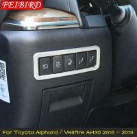 Fit สำหรับ Toyota Alphardvellfire AH30 2016-2019รถจัดแต่งทรงผมด้านหน้าไฟหน้าสวิทช์ปุ่ม Trim