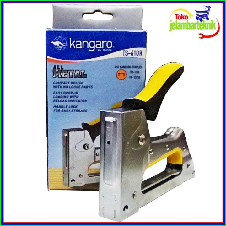 Mudah Digunakan Kangaro TS610R Staple Gun dengan Body Besi untuk