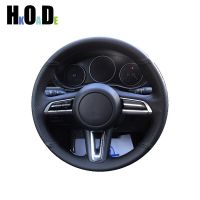 Car Steering Wheel Cover For Mazda CX-30 CX30 2020 Mazda 3 Axela 2020 DIY Hand Sew Black Artificial Leather