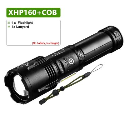 XHP160 New Led Flashlight 0 Lumen Led Torch Most Powerful COB Rechargeable Tactical Flashlights 18650 XHP90 Usb Flash Light
