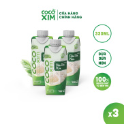 Combo 3 Hộp Nước dừa đóng hộp Cocoxim dừa dứa non 330ml Hộp