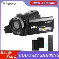 Andoer กล้องกล้องวีดีโอดิจิทัล1080P FHD,เครื่องบันทึก DV ซูมดิจิตอล24MP 16X ซูมดิจิตอล3.0อินช์พร้อมแบตเตอรี่ชาร์จได้2ชิ้น