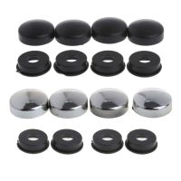 32GB 8 Pcs ABS Chrome License Plate Frame Screw Nut Caps Bolt Cover Set For Car