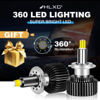 hlxg 9012 HIR2 360 led Fog Lights H11 H1 H8 H9 H7 H4 LED Headlight hb4 hb3 9005 9006 12V 6000K Turbo Car Auto Headlamp Bulbs