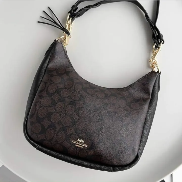 Original Coach Jules Hobo Bag In Signature Canvas C9189 Brown/Black