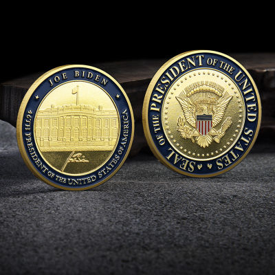 ทำเนียบขาวเหรียญทองของขวัญของที่ระลึก46/45thประธานาธิบดีสหรัฐโจไบเดน/โดนัลด์ทรัมป์ชุบทองเหรียญที่ระลึก-kdddd
