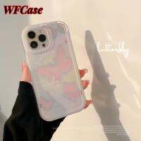 WFCase เคสสำหรับ iPhone 14 Pro Max Plus 13 Pro Max 12 Pro Max 11 Pro Max ผีเสื้อวงกลมแฟนตาซีเคสโทรศัพท์ปิดขอบป้องกันกล้องเต็มรูปแบบ