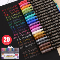 12/20 สีแปรงโลหะชุดปากกามาร์กเกอร์ 2 มม. น้ำสำหรับสีดำสีน้ำตาลการ์ดไม้แก้วเซรามิกวาดปากกาอุปกรณ์โรงเรียน-czechao