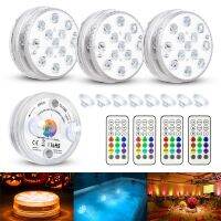 Upgrade 13LED Magnetic Sucker Submersible Light Waterproof RGB Underwater Lights for Hmoe Party Aquarium Pool Bathtub Vase Decor