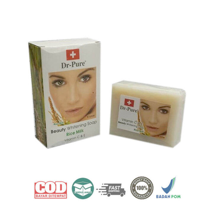 Dr Pure Rice Milk Soap Sabun Cuci Muka Susu Beras Vitamin C E Lazada