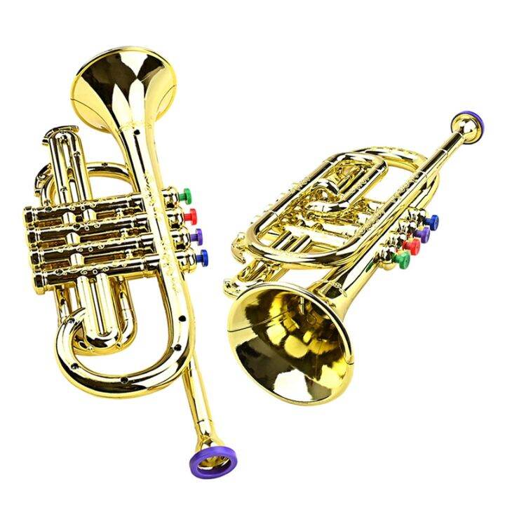 trumpet-kids-musical-educational-toy-wind-instruments-abs-gold-trumpet-with-4-colored-keys-for-kids