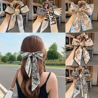 ★New★ Summer Thin Section Bow Knot Large Intestine Hair Circle Ribbon Tied Hair Rope Head Decoration Rubber Band Silk Scarf Hair Band Female Tied Hair Head Rope