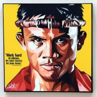 Buakaw Banchamek โปสเตอร์ป๊อปอาร์ตผ้าใบคำคมสติกเกอร์ติดผนังกรอบ