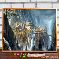 ✌ Castle Scenery Printed Canvas 11CT Cross Stitch Full Kit Embroidery DMC Threads Craft Handiwork Sewing Painting Wholesale