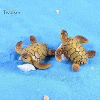 Tworsen 2Pcs Resin Turtle Miniature Fairy Bonsai Dollhouse Figurine