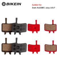 BIKEIN 4 Pairs Cycling Bicycle Resin Disc Brake Pads For Sram Avid BB7 Juicy 3/5/7 Semi-Metallic MTB Bike Hydraulic Brake Pads Other Bike parts