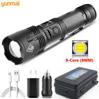 XHP100 Led Flashlight 9-core Function Torch Lantern Usb Rechargeable 18650 or 26650 Battery Zoomable Aluminum Alloy