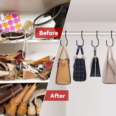 4Pack Organizer Purses Hanging Bag Twist Handbags Clothes Hooks Unique Hanger Closet