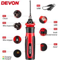 Devon Mini Handheld Cordless Electric Screwdriver 4V Lithium-ion Rechargeable Screwdriver Power Drill Repair Tool Drill Bits Set