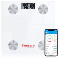 Sinocare Body Fat Scale Bluetooth floor Body Fat Monitor Body Fat Water Muscle Mass BMI Health LED Display Bathroom