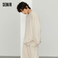 Semir เสื้อสเวตเตอร์ผู้ชายฤดูใบไม้ร่วง2021ใหม่ขนาดใหญ่แฟชั่นคอกลมเสื้อสวมหัวเรียบง่ายชุดคู่รักพื้นฐาน