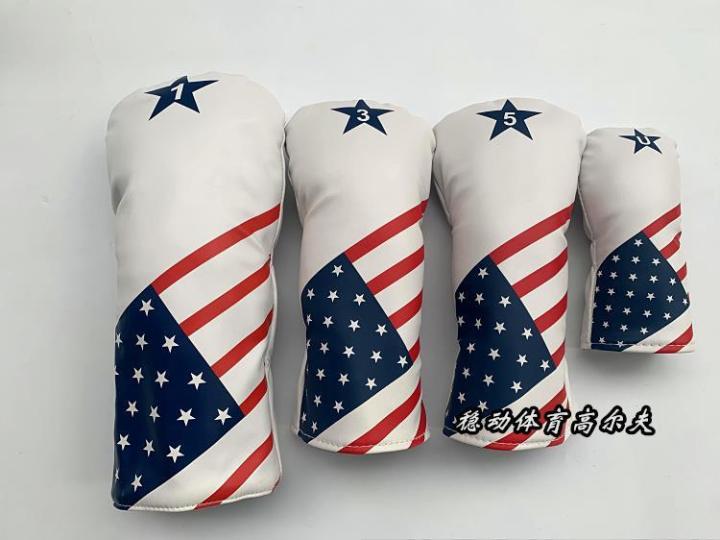 ชุดฝาครอบหัวไม้กอล์ฟ-ครบชุด-สไตล์ธงชาติอเมริกา-ครบชุด-no-1-ชุดไม้กอล์ฟ-no-1-ที่ครอบหัวไม้แฟร์เวย์