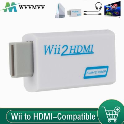 WvvMvv Full HD 1080P Wii to HDMI-Compatible Converter Adapter With 3.5MM Audio And 1M HDMI Cables For PC HD TV Monitor Display