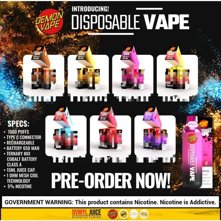 Demon Vape Up To 7000 Puffs Disposable Vape Pod Legit Demonvape 7k 15ml