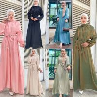 Maxi Dress ชุดเดรสแขนโคมไฟมุสลิม Muslimah Robe Women Wear Dress