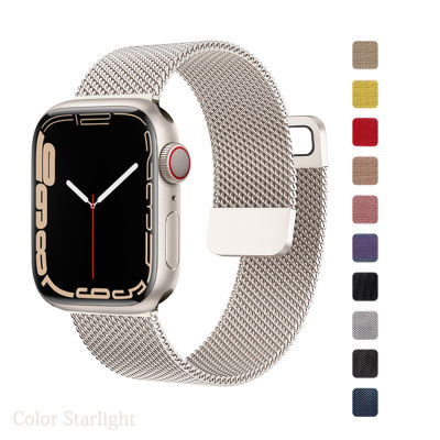 สายสำหรับ Apple Watch Band 44มม. 40มม. 38มม. 42มม. 41มม. 45มม. อุปกรณ์เสริมสายรัดข้อมือโลหะสำหรับ I Watch Series 7 4 5 6 Se for Apple Watch Ultra 49mm