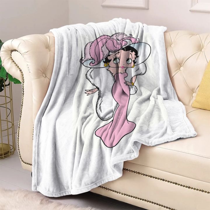 cw-boho-bettys-boop-custom-blanket-sofa-fluffy-soft-blankets-for-bed-bedroom-decoration-bedspread-the-throw-anime