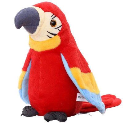 Cute Electric Talking Parrot Plush Toy Speaking Record Repeats Waving Wings Electroni Bird Stuffed Plush Toy As Gift For Kids