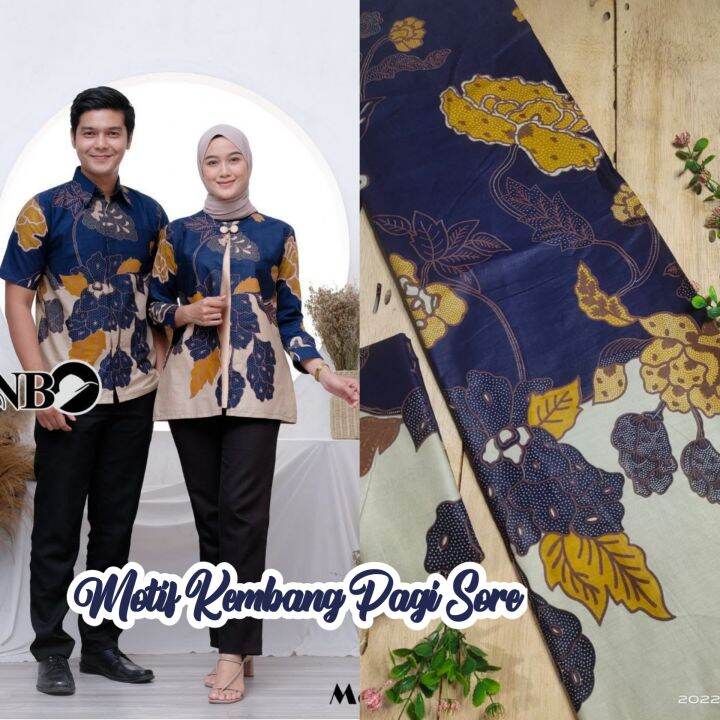 Kain Batik Printing Bahan Katun Prima Motif Kembang Pagi Sore Kain ...