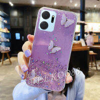 เคสพร้อม Honor X9A X7A เคสฝาครอบโทรศัพท์ลายผีเสื้อระยิบระยับโปร่งใสเคสมือถือแวววาวระยิบระยับ HonorX9A ฝาหลัง