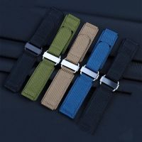 ✒▽♦ 22mm 24mm Nylon Canvas Watch Band Men Thicken Sport Diving Waterproof Wristband Bracelet for Seiko Rolex Citizen สายนาฬิกา